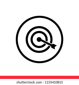 Target vector icon, goal symbol. Simple, flat design for web or mobile app