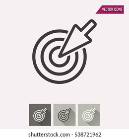 Target vector icon. Illustration isolated for graphic and web design.