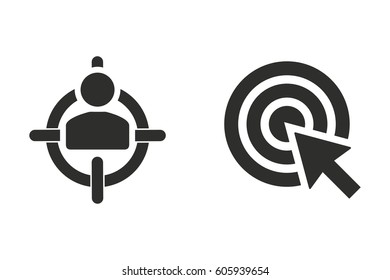 Target vector icon. Illustration isolated for graphic and web design.