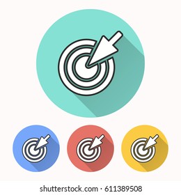 Target vector icon. Illustration isolated for graphic and web design.