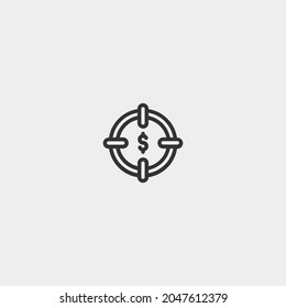 Indicador de la ilustración del icono del vector de destino