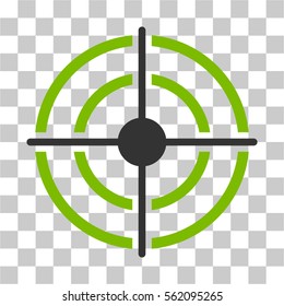 Target vector icon. Illustration style is flat iconic bicolor eco green and gray symbol on a transparent background.