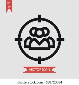 Target vector icon, illustration symbol