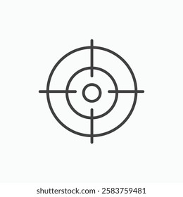 Target vector icon isolated in black line