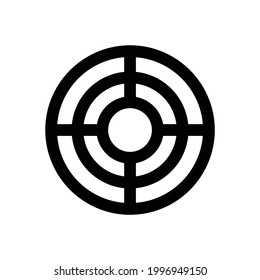 Target-Vektorsymbol einzeln auf weißem Hintergrund