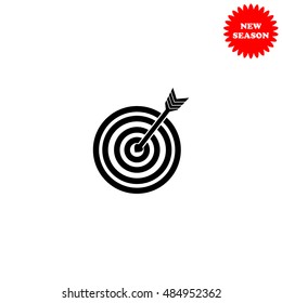 Target vector icon isolated on white background.