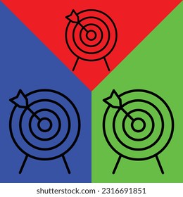 Icono vector de destino, estilo lineal, aislado en fondo blanco.