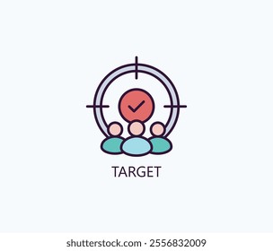 Target Vector, Icon Or Logo Sign Symbol Illustration