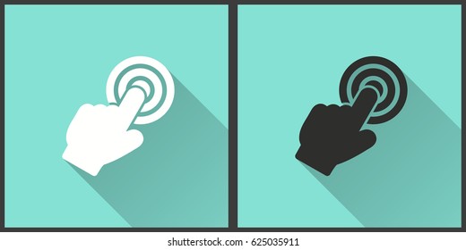 Target vector icon with long shadow. Illustration isolated for graphic and web design.