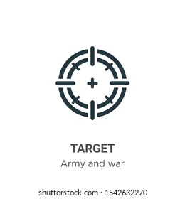 Target vector icon on white background. Flat vector target icon symbol sign from modern army collection for mobile concept and web apps design.