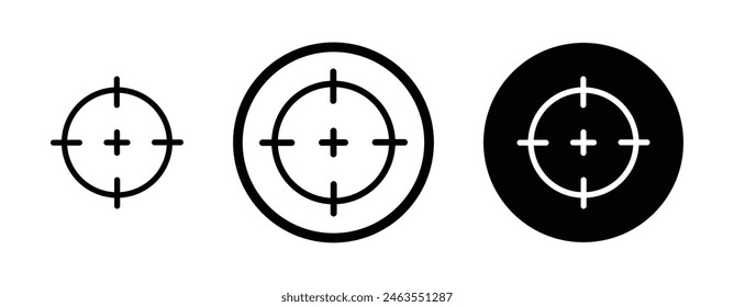 Target vector icon set. objective ambition goal vector icon. Business mission sign. opportunity pictogram. purpose or aim line icon. sales focus sign suitable for apps and websites UI designs.