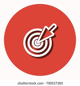 Target vector icon with shadow. Illustration isolated for graphic and web design.