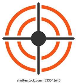 Target vector icon. Style is bicolor flat symbol, orange and gray colors, rounded angles, white background.