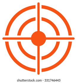 Target Vector Icon. Style Is Flat Symbol, Orange Color, Rounded Angles, White Background.