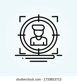 ilustración de estilo de icono del vector de destino. EPS 10