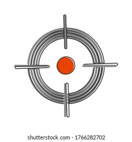 Target vector icon. Vector symbol of the target cartoon style on white isolated background.