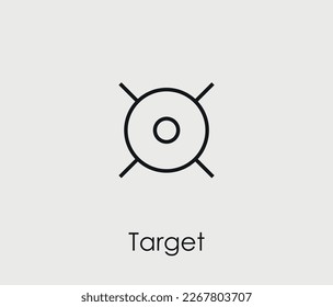 Icono de vector de destino. Símbolo en estilo de arte de línea para diseño, presentación, sitio web o elementos de aplicaciones móviles, logotipo. Ilustración del símbolo de destino. Gráficos vectoriales de píxeles - Vector