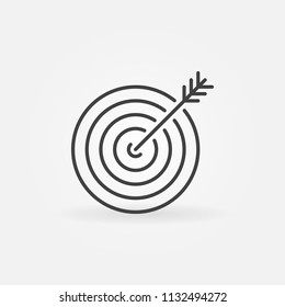 Target vector icon or symbol in thin line style