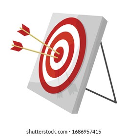 Target vector icon.Cartoon vector icon isolated on white background target.