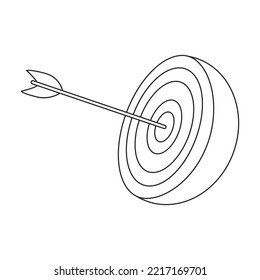 Target vector icon.Outline vector icon isolated on white background target.
