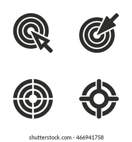 Target vector icons set. Illustration isolated on white background for graphic and web design.