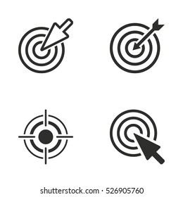 Target vector icons set. Illustration isolated for graphic and web design.