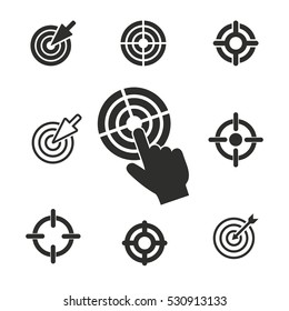 Target vector icons set. Illustration isolated for graphic and web design.