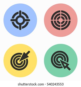 Target vector icons set. Illustration isolated for graphic and web design.