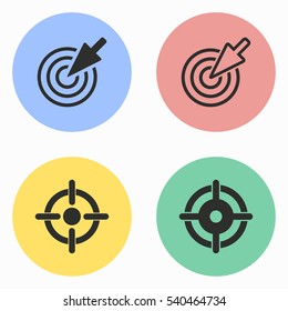 Target vector icons set. Illustration isolated for graphic and web design.