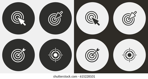 Target vector icons set. Illustration isolated for graphic and web design.