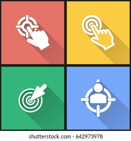 Target vector icons set. Illustration isolated for graphic and web design.