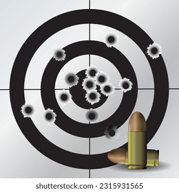 Zielvektorgrafik Genauigkeit des Schussens mit Schusswaffen.