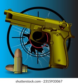 Target vector illustration Accuracy of gun shooting.