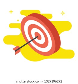 Target vector illustration. Target and arrow  icons. Strategy concept.