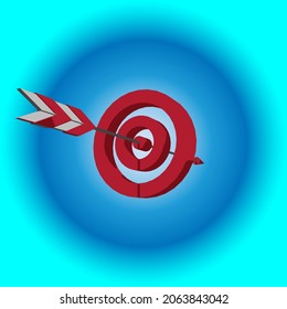 target vector illustration with blue gradient background