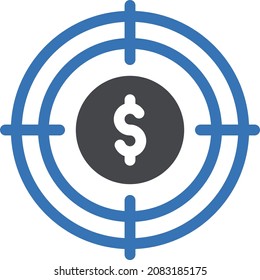 ilustración vectorial de destino aislada en un fondo transparente. iconos vectoriales de glifo para el concepto o gráficos web.