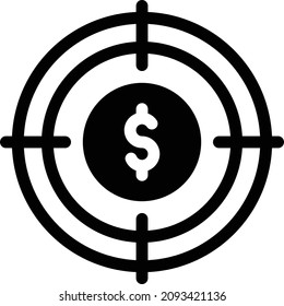 ilustración vectorial de destino aislada en un fondo transparente. iconos vectoriales de glifo para el concepto o gráficos web.