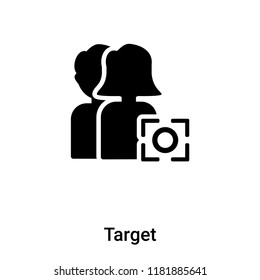Target icon  vector isolated on white background, logo concept of Target  sign on transparent background, filled black symbol