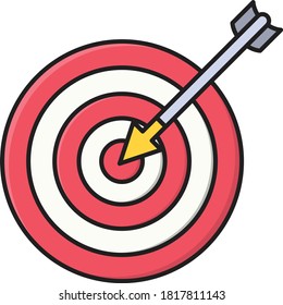 target vector line flat icon 
