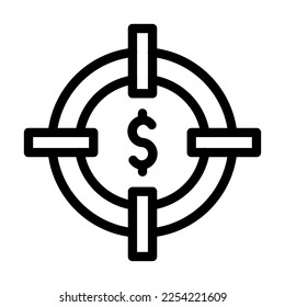 Target Vector Line Icon Design