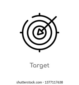 target vector line icon. Simple element illustration. target outline icon from strategy concept. Can be used for web and mobile