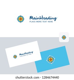 Target  vector logotype with business card template. Elegant corporate identity. - Vector