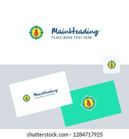Target vector logotype with business card template. Elegant corporate identity. - Vector