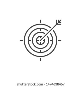 Target vector outline concept icon or logo element