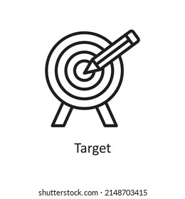 Target vector Outline Icon Design illustration. Creative Process Symbol on White background EPS 10 File
