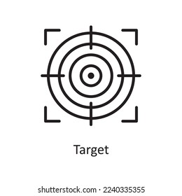 Target  Vector Outline Icon Design illustration. Law Enforcement Symbol on White background EPS 10 File