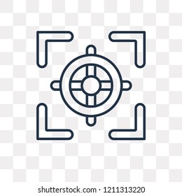 Target vector outline icon isolated on transparent background, high quality linear Target transparency concept can be used web and mobile