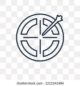 Target vector outline icon isolated on transparent background, high quality linear Target transparency concept can be used web and mobile