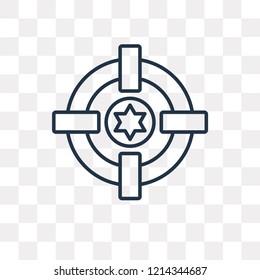 Target vector outline icon isolated on transparent background, high quality linear Target transparency concept can be used web and mobile