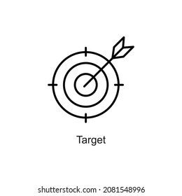 Target vector outline Icon. Pixel Perfect. For Mobile and Web. stock illustration